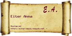 Eiter Anna névjegykártya
